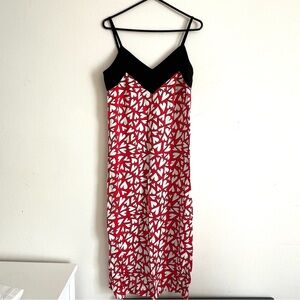 RHODE heart print dress size S black red white